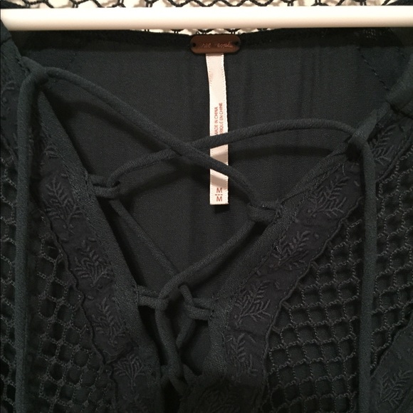 Free People don't let go romantic blouse in green - Picture 4 of 7